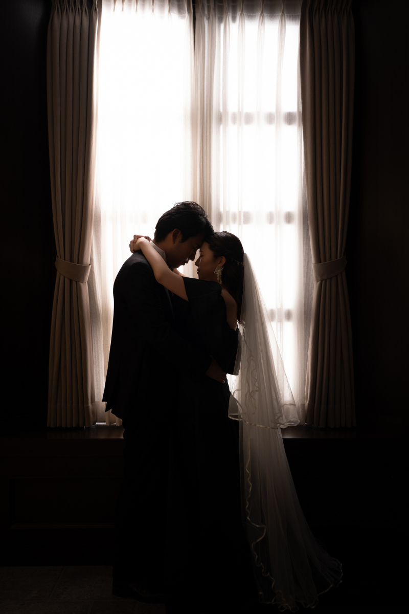 ベールを付けて