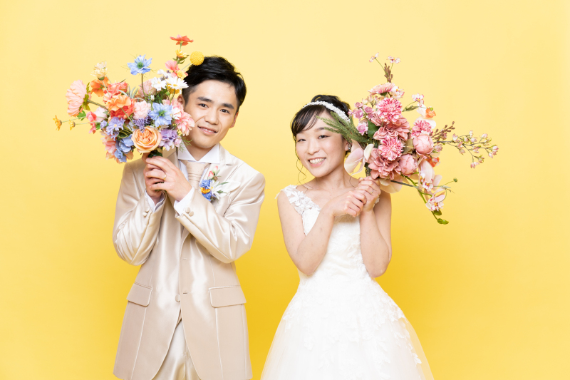 かわいいレンタルブーケも一緒に