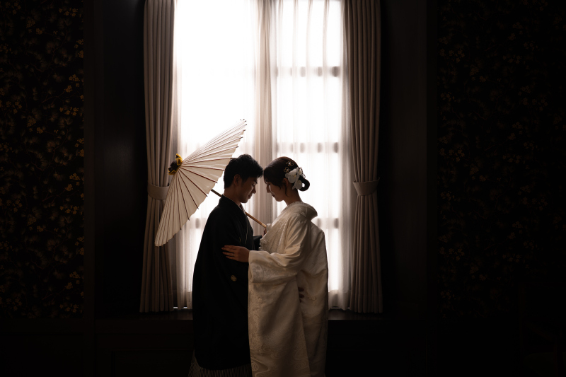 番傘×シルエット