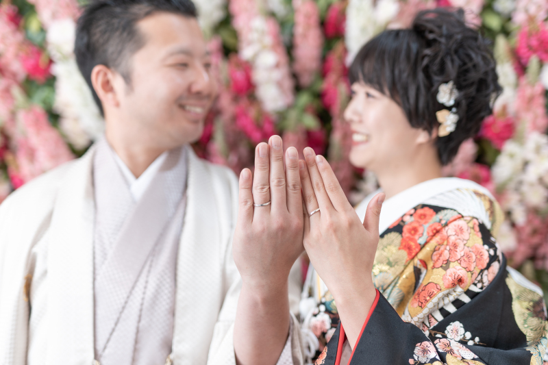 指輪のお披露目ショット