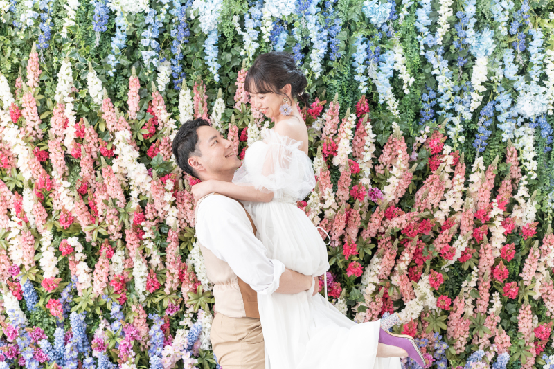 鮮やかなルピナスのフラワーウォール❁