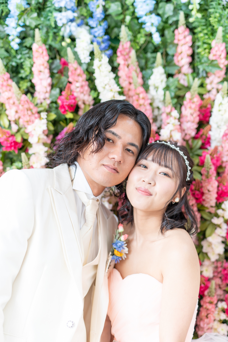 ルピナスのお花に囲まれて撮影スタート!