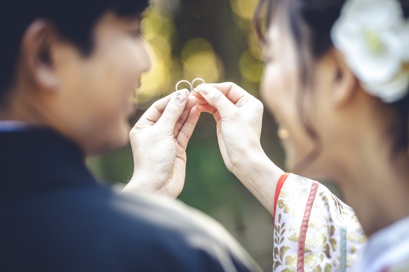 結婚指輪のショットも