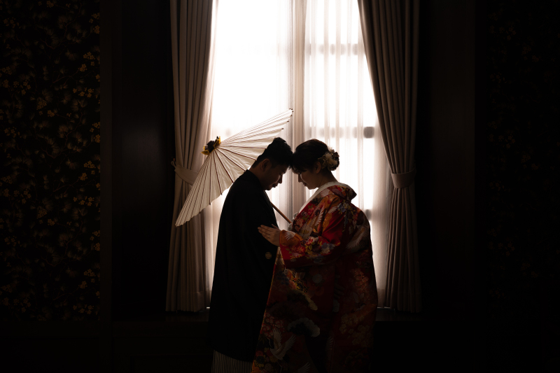 番傘とシルエット風