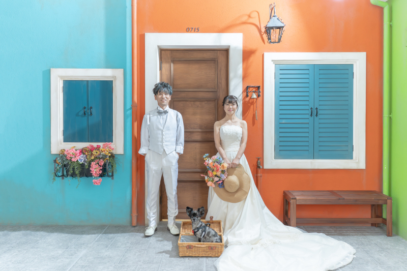 愛犬と叶えるウェディングフォト　＊洋装＆和装 スタジオ2着プラン＊