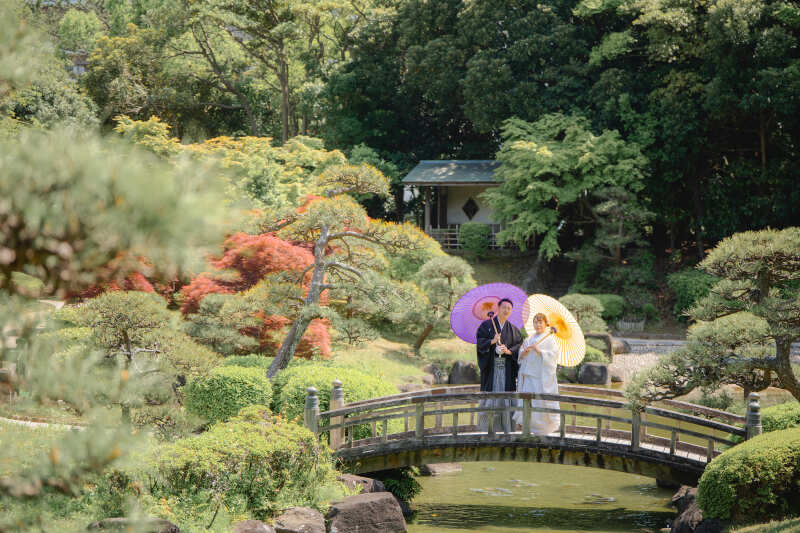 新緑の見浜園にて♪　＊和装1着　ロケ撮影プラン＊