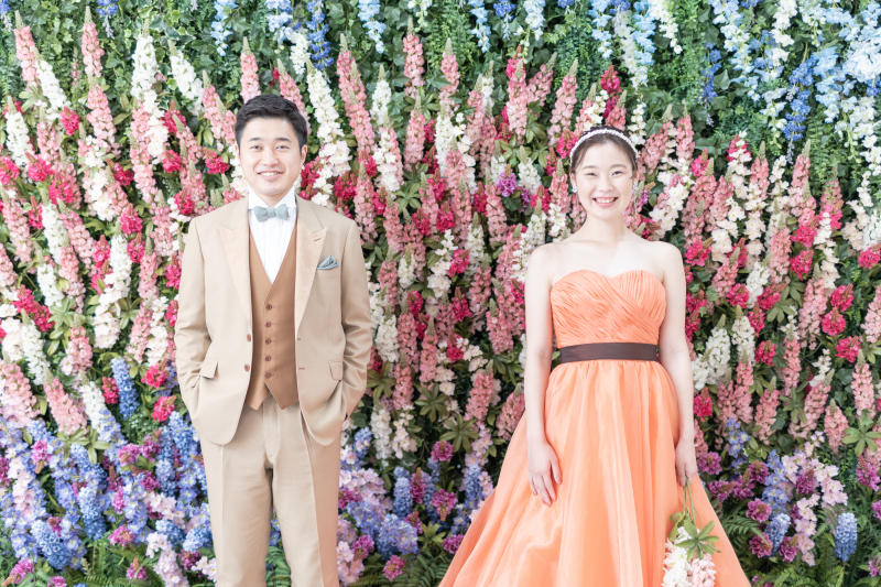 洋装にチェンジ♪ルピナスのお花畑にかこまれて