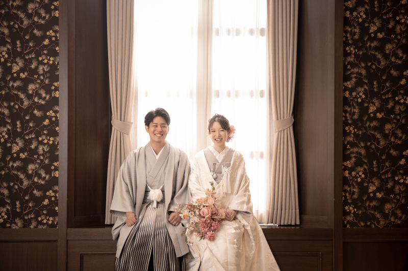 洋装&和装 スタジオ2着プラン ~色合わせが素敵なおふたり~