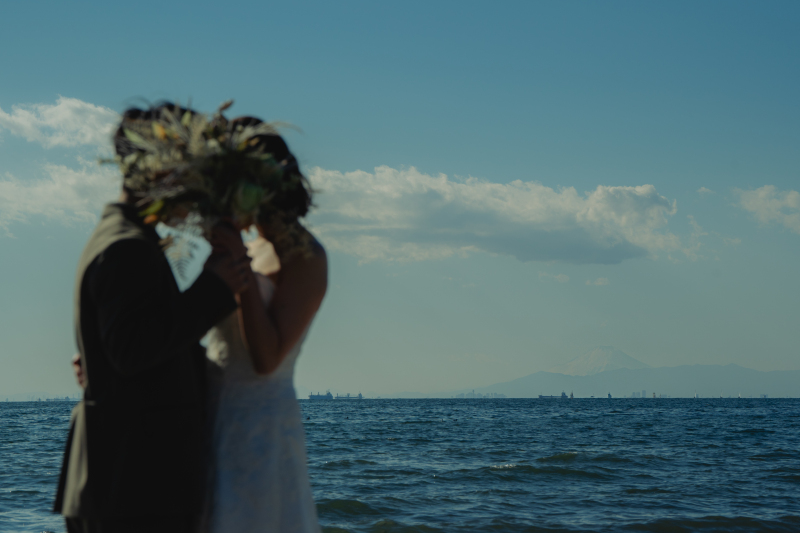 海の向こうには富士山も