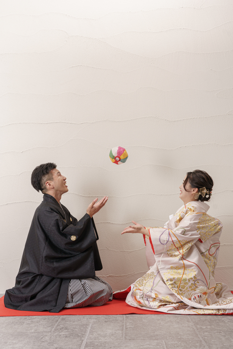 紙風船を使っての撮影