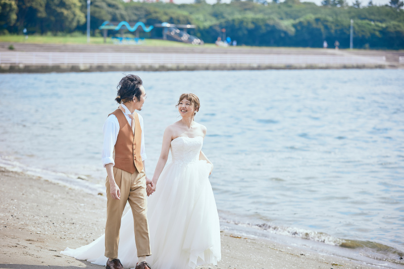 浜辺でのショットも