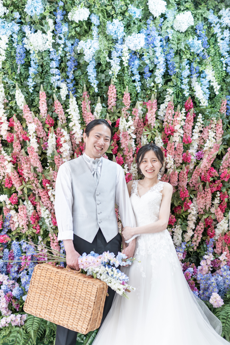 ルミナスのお花の前で♪