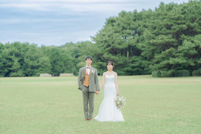 芝生エリアでも