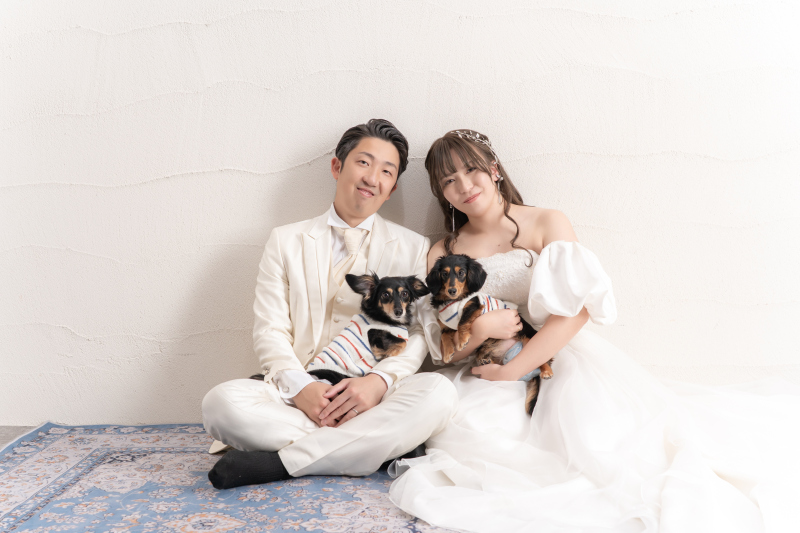 愛犬と叶えるウェディングフォト♪　＊洋装＆和装　スタジオ撮影撮影プラン＊