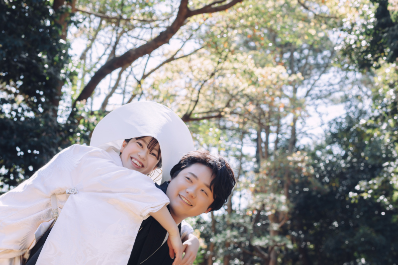 和装でおんぶもOK!