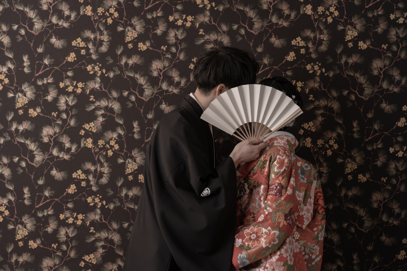 お顔隠しショットも和装ver.で