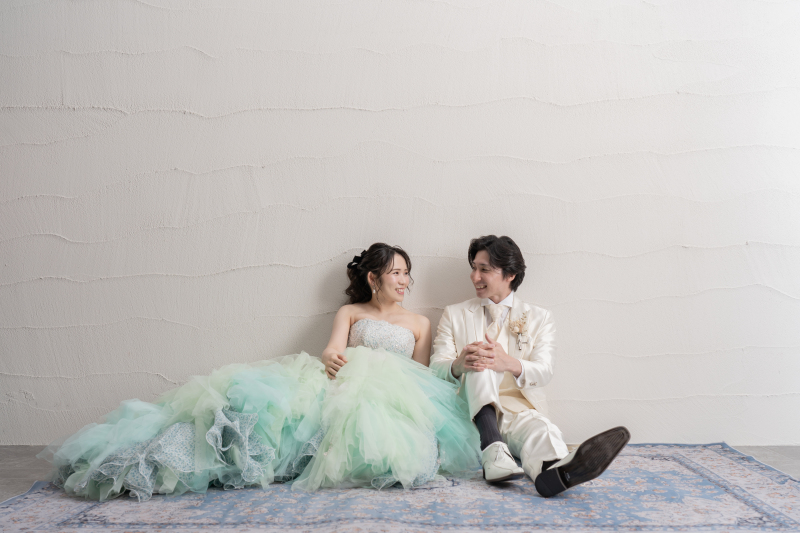 爽やかなライトグリーンのドレスで♪