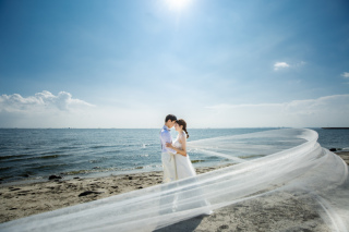 ＊スタジオ×和装＆いなげの浜×洋装＊　　スタジオとロケーション2着プラン