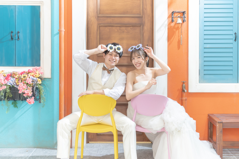 フラワーサングラスで♪