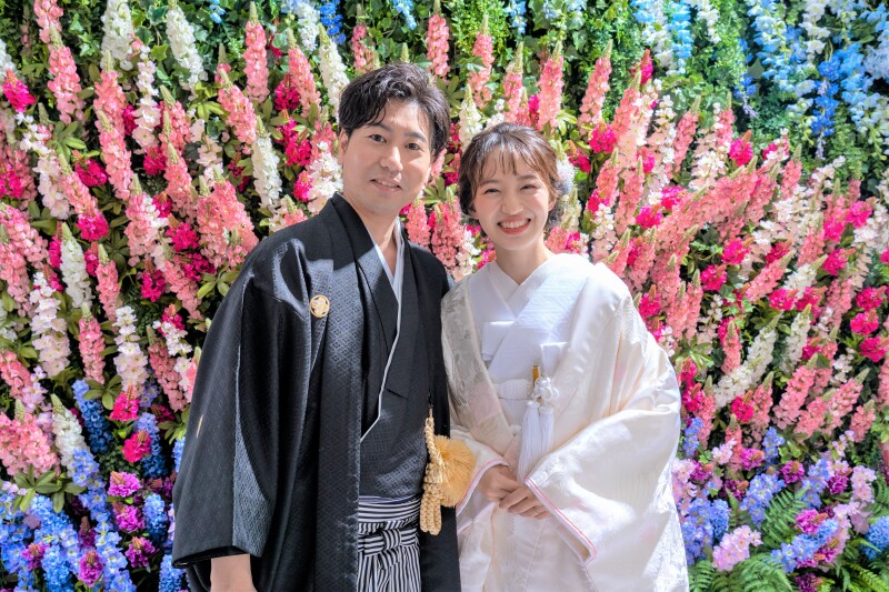 おふたりを包むルピナスの花