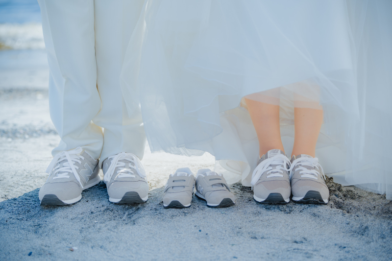 お揃いのスニーカー