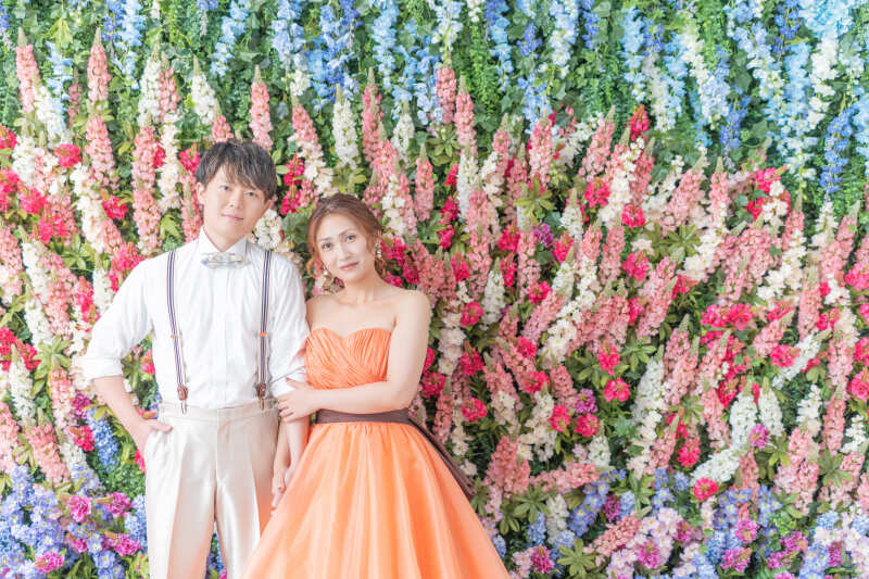 オレンジカラードレスで♪　＊洋装1着 スタジオ撮影プラン＊