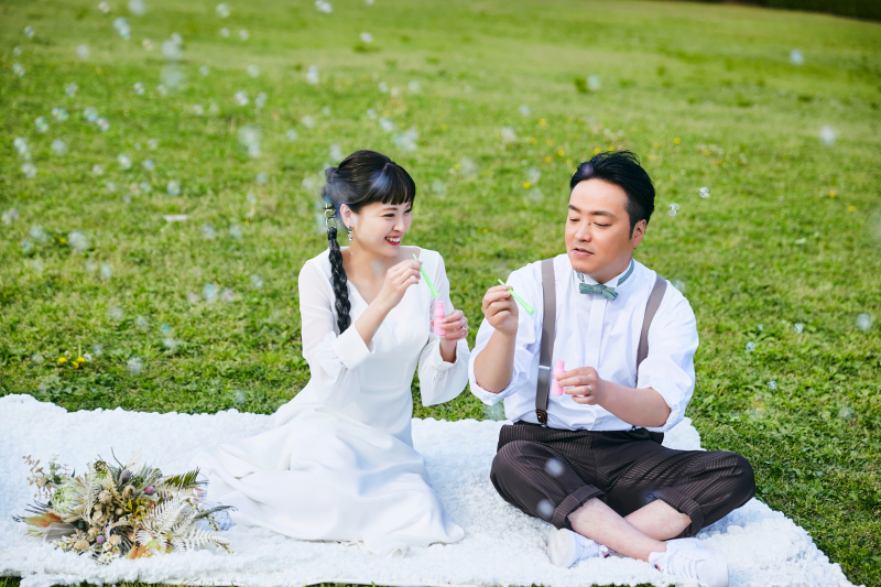 芝生エリアではピクニック風