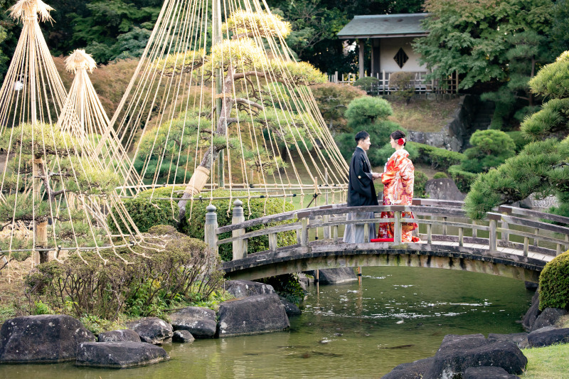 スタジオと見浜園でウェディングフォト♪　＊洋装＆和装　スタジオ＆ロケ撮影プラン＊