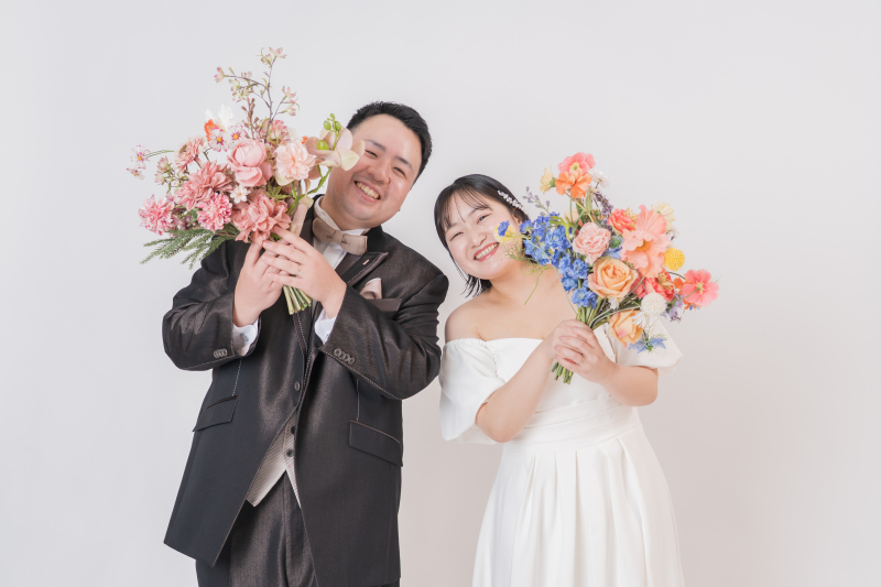 ブーケを主役にお揃いポーズ♪