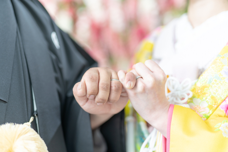 結婚指輪の記念ショット