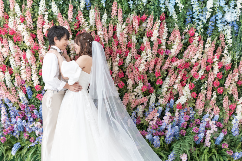 ベールを付けて