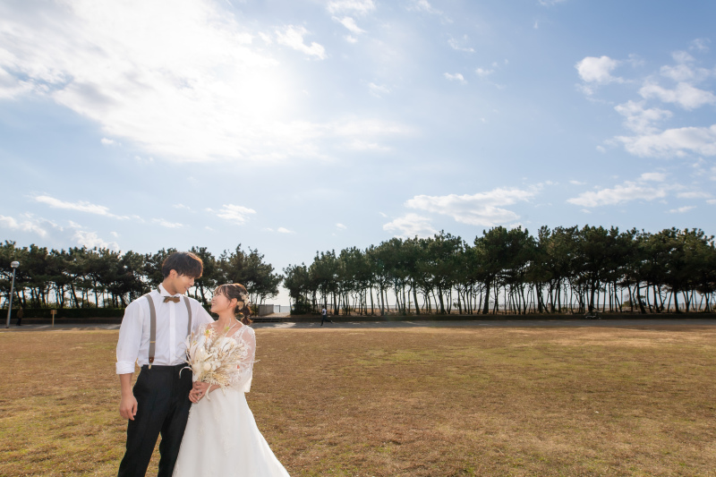 緑と青空と海と