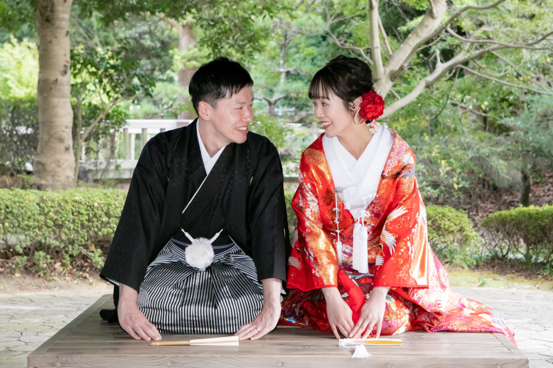 東屋ではご挨拶ショットを