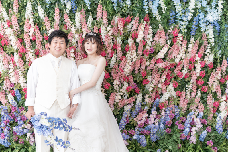 壁一面のルピナス