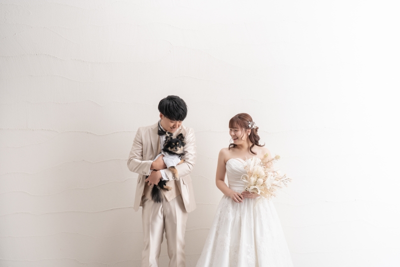 愛犬と一緒に撮影スタート！