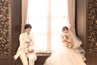 大切な家族 愛犬とのウェディングフォト♪　＊洋装1着 スタジオ撮影プラン＊