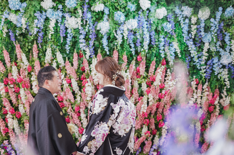 愛犬と一緒に和装1着スタジオ撮影