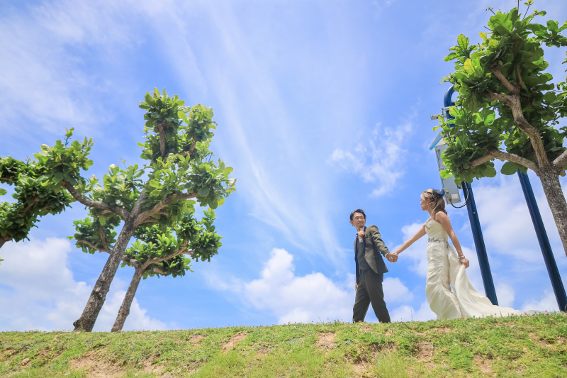 手を引かれて、ゆっくり丘をお散歩