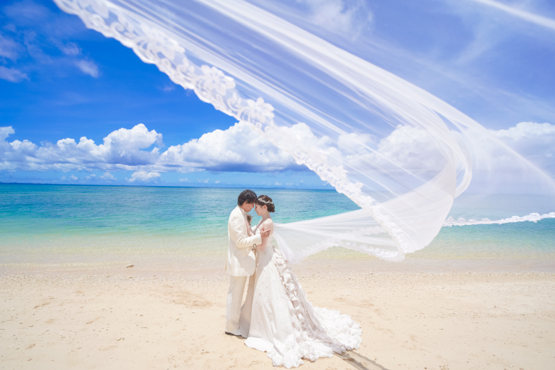 風に舞うベールと、笑顔のスタート