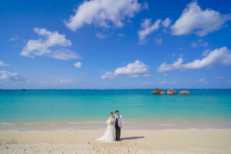 穏やかな海を前に撮影スタート！