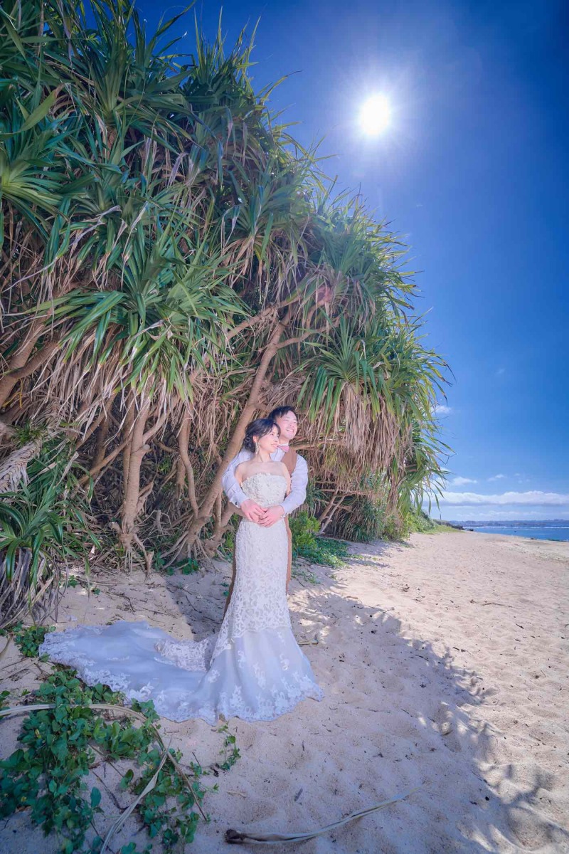 ビーチでの撮影スタート