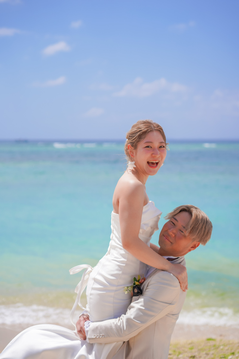 抱っこショットも笑顔で軽やか