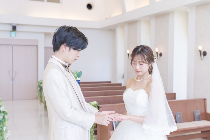 指輪交換の瞬間