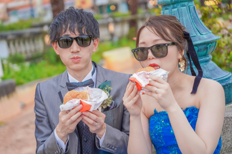 テラスでハンバーガータイム!