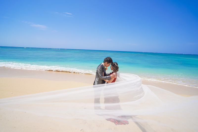 ロングベールで華やかに