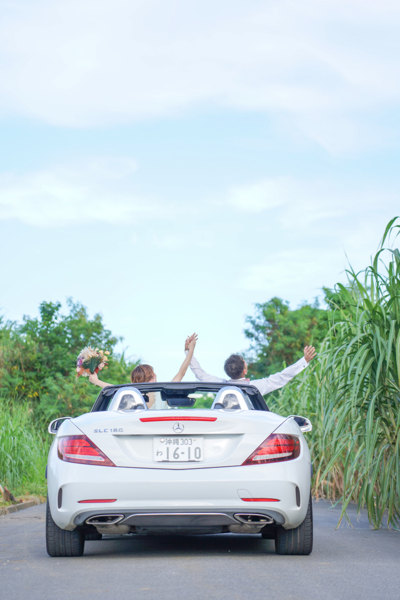 オープンカー&ウージ畑