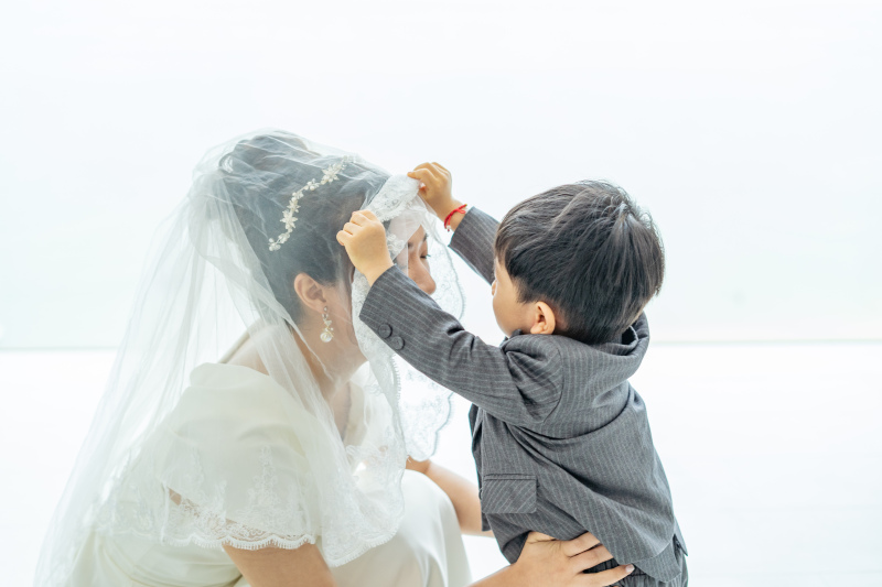 可愛らしいベールアップ