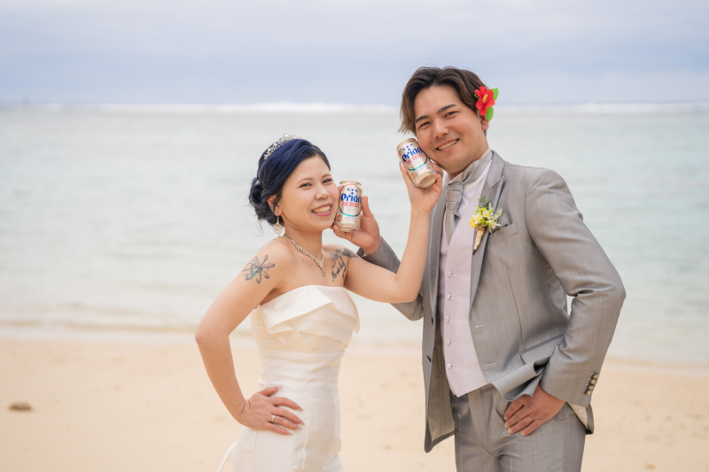 オリオンビールで乾杯ショット