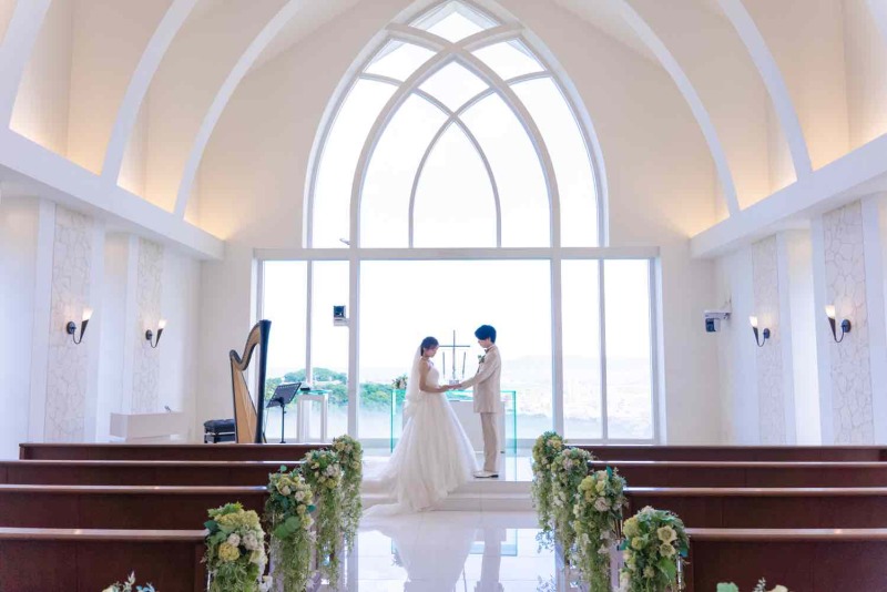 【NEW】クラシックガーデンチャペルプラン¥128,000♪♪海が見える西洋チャペルとビーチでの撮影プラン♪