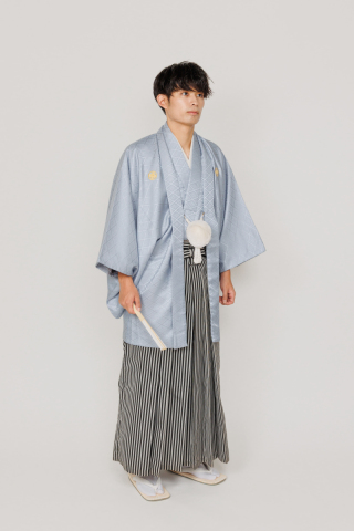 紋付袴グレー